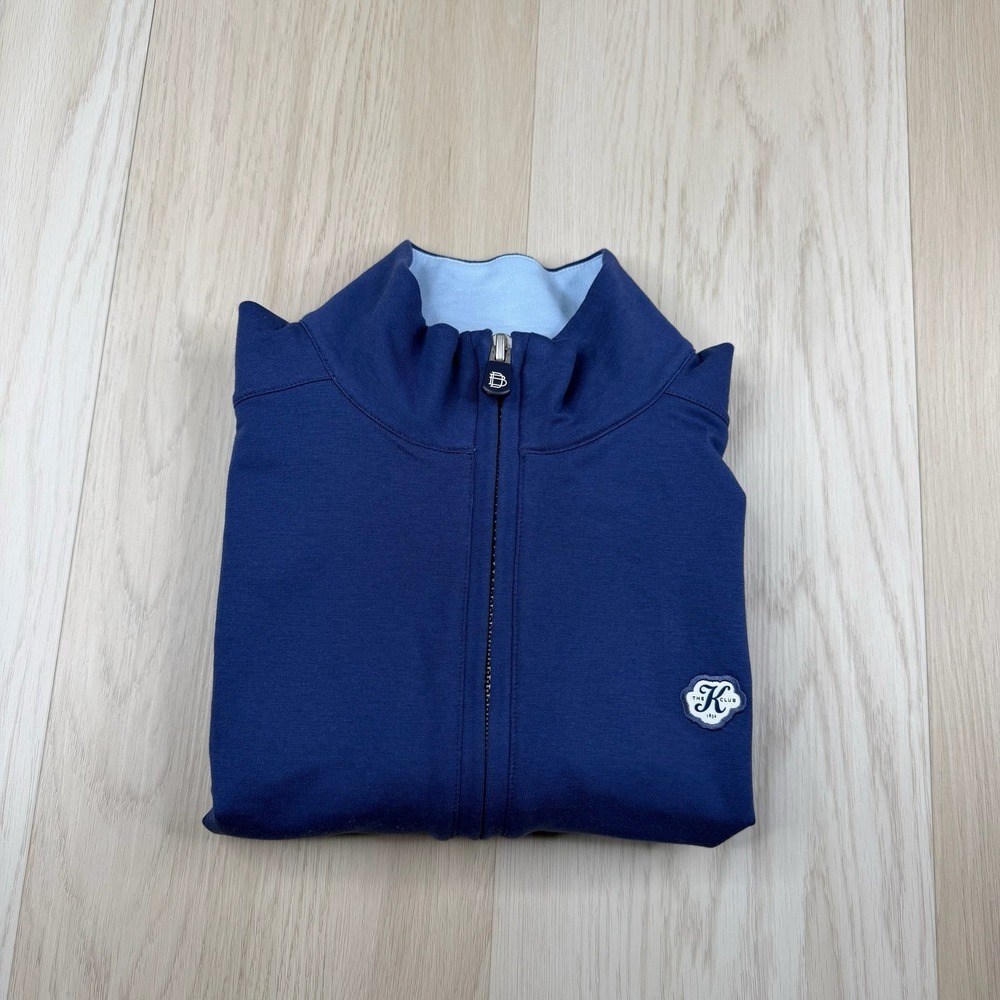 B Draddy Golf 1/4 Zip Pullover Blue The K Club Stretch Pima Cotton Mens Medium